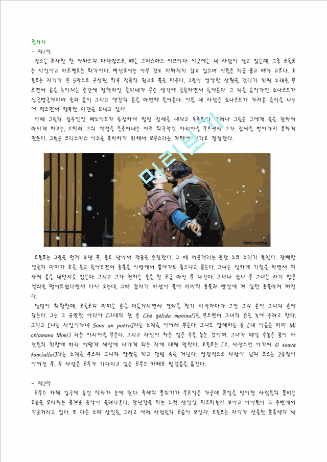 [독후감,감상문] [오페라 감상문] 오페라 `라보엠`을 보고.hwp